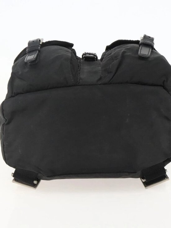 PRADA Backpack Nylon Black Silver Auth YKZ1087 main image 8